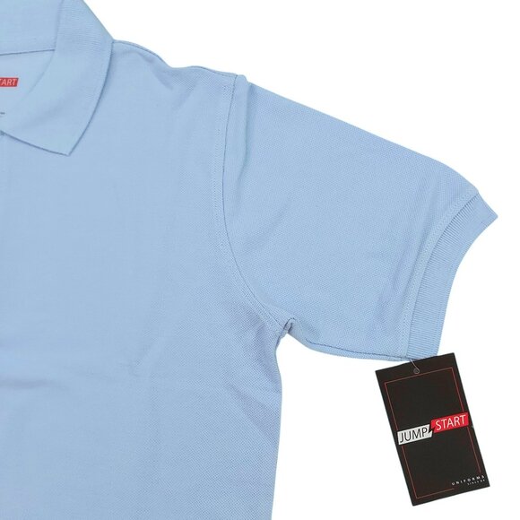 Jump Start Uniform Polo Shirt Youth 14 Baby Blue Cotton Blend Short Sleeve - Picture 4 of 9